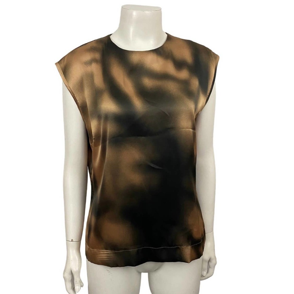 1990s Gothic Metallic Iridescent Sleeveless Oversized Top  / Women's Medium *